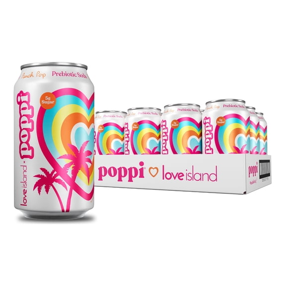 Poppi Punch Pop Prebiotic Soda, 12 oz, 12 Pack Cans