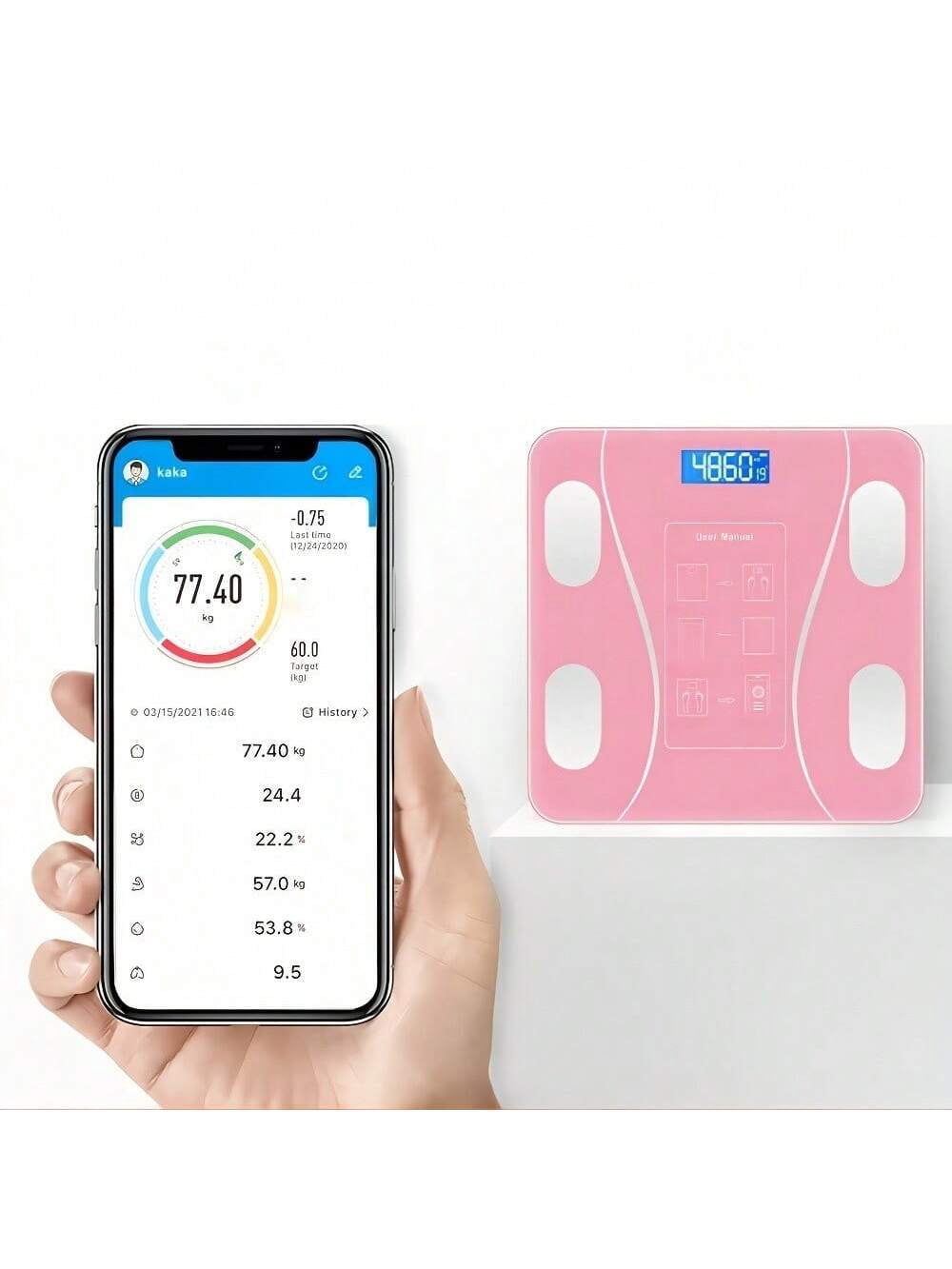 Smart Digital Bathroom Scale With LCD Display And Mobile Application Battery Powered Daily Weight Tracking Essential Home Fitness Tool Home