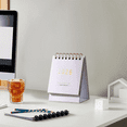 thumbnail image 3 of Mini Desk Calendar 2026, Standing Flip 18-Month 6x8in Desktop Planner, Twin-Wire Binding, Foldable Portable Yearly Organizer, Gray, Desk Calendar, 3 of 6