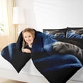 thumbnail image 4 of jejeloiu Starry Night Cat 7pcs Bedding Comforter Set Kids,Pet Animal Print Queen Bedding Sets,Reversible, 4 of 7