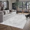 thumbnail image 3 of BERTHMEER 9x12 Area Rugs for Living Room Bedroom Vintage Gray Large Traditional Carpets Washable Non-Slip Soft Low Pile Distressed Oriental Indoor Throw Rug for Office Playroom Dining Room Farmhuose, 3 of 7