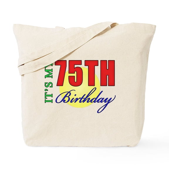 CafePress - 75Th Birthday Party Tote Bag - Unisex Canvas Tote Bag, Beige, 1-Piece