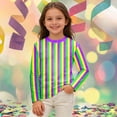 thumbnail image 2 of BJUTIR Boys T Shirts Stripe Long Sleeve T Shirt Colorful Festive Graphic Tee Print Casual Crewneck For Kids Trendy Tee Size 130, 2 of 4