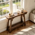 thumbnail image 2 of Fnova 41.3" Farmhouse Console Table, 2-Tier Wooden Entryway Table with Storage, Narrow Sofa Table for Living Room, Foyer, Hallway, 2 of 14