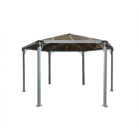 Palram Monaco Hexagon Gazebo, Gray/Bronze