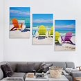 thumbnail image 4 of Shangniulu Beach Canvas Wall Art for Living Room,  Blue Sea with Colorful Chairs Picture Prints Decor, Relax Leisure Time Home Decorations (Waterproof, Ready to Hang, 12x16inch), 4 of 4