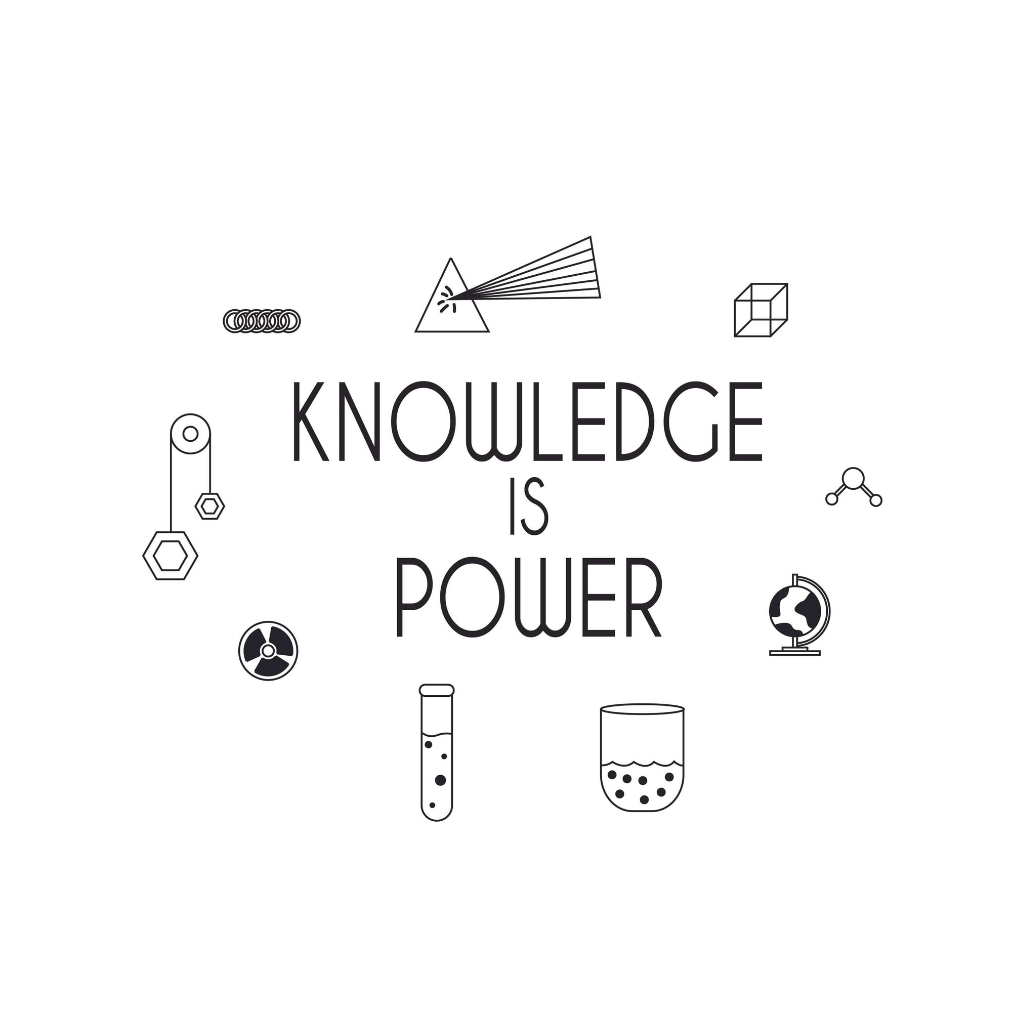 knowledge is power monochrome