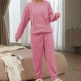 thumbnail image 2 of XIAONU Womens Cable Knit Pajama Set Warm Long Sleeve Top & Pants Homewear Fall Winter Warm Cozy Sleepweart Set, 2 of 4