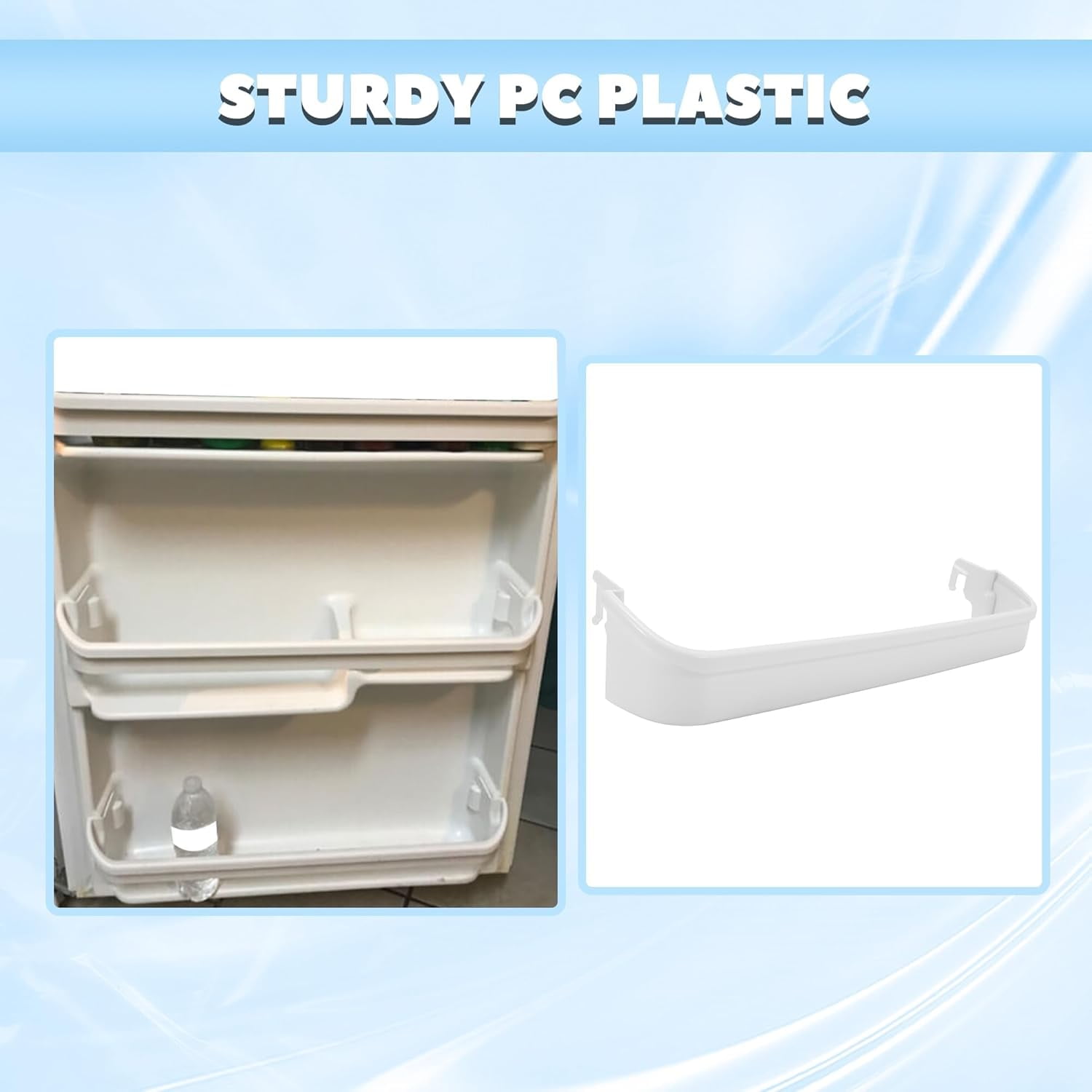 Replacement Drawer / Bin for Frigidaire / Kenmore Refrigerators — Fits Part # 240338001 / AP2115859 — White / Clear