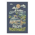 thumbnail image 1 of Pacific Northwest, Distressed Vector, Mountain Scene Camper Van (19x27 inches, Premium 500 Piece Jigsaw Puzzle for Adults and Family, Made in USA), 1 of 4