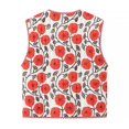 thumbnail image 3 of Économies Automne/hiver! srobpty Veste Matelassée à Manches Longues pour Femmes, Manteau Sans Manches à Imprimé Floral de Rue Mode Personnalité Hiver pour Femmes Rouge, TP, 3 of 4