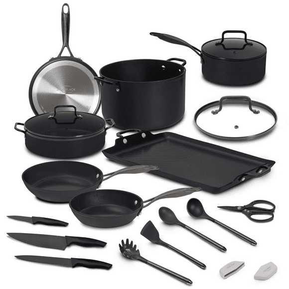 Batería De Cocina Jade Cook Jade Black + Utensilios 20 Piezas