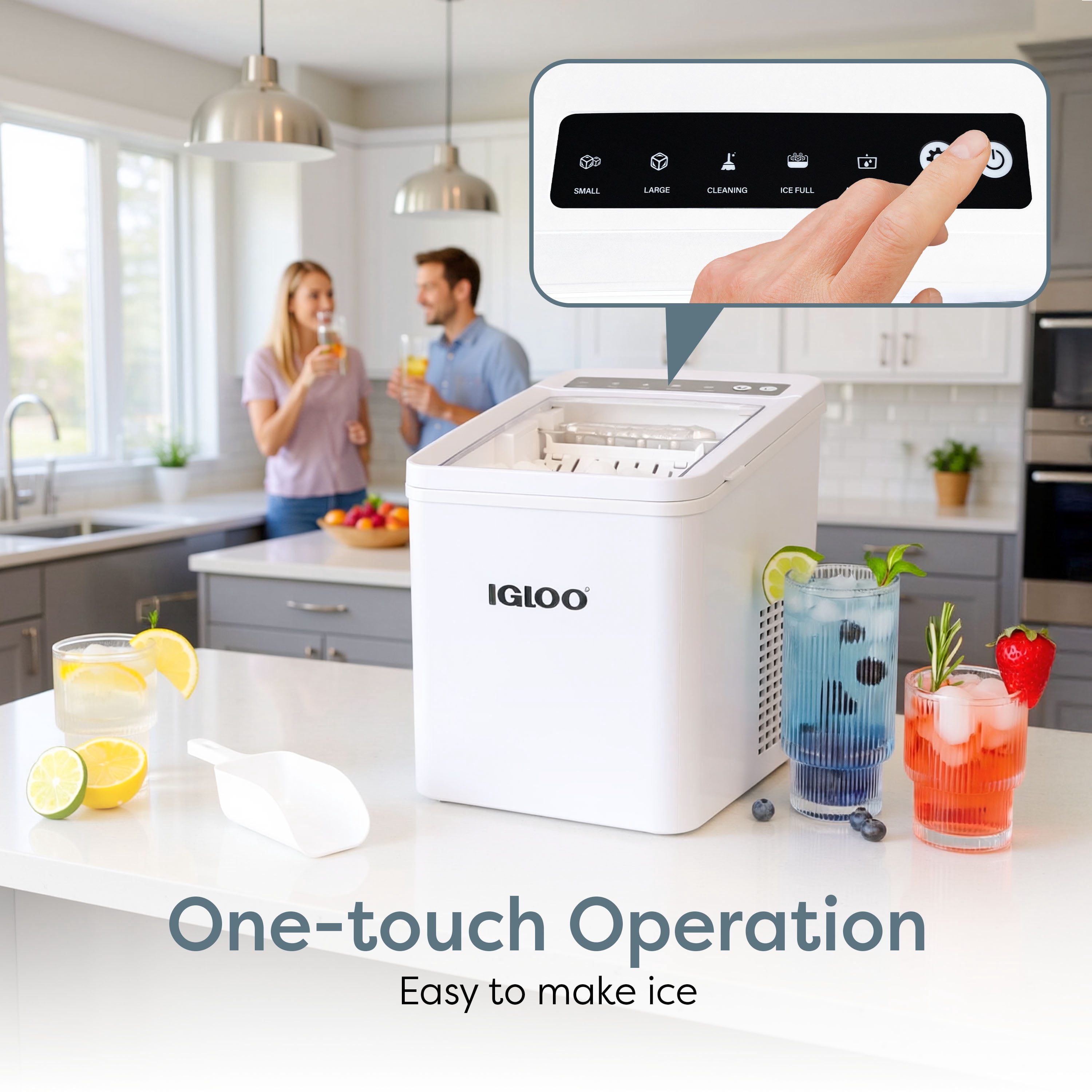 Igloo 26-Pound Automatic Portable Countertop Ice Maker Machine, White