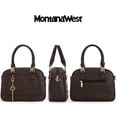 thumbnail image 4 of Montana West Small Top Handle Purse for Women Crossbody Satchel Handbag Barrel Bag, Coffee, 4 of 8