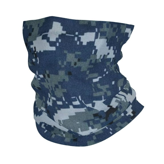 Navy Blue Digital Camouflage Face Mask Bandanas Neck Gaiter Headwear Magic Scarf Headband For Dust Sun Wind