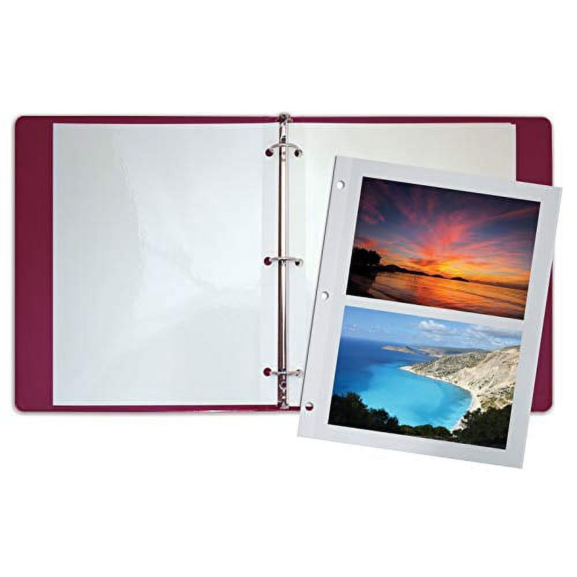 50 Count Photo Mounting Sheets, 11 x 9 Inches, Double-Sided, 3-Hole Punched, by Better Office Products, Refill Photo Album Sheets, Replacement Photo Album Sheets, Box of 50
