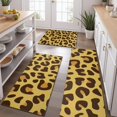 thumbnail image 2 of Yellow and Brown Of Leopard Print Kitchen Rugs Sets Of 3,Kitchen Runner Rugs Non Skid Washable,Decorative Kitchen Floor Mats for Kitchen,Sink,Laundry,17"x30"+ 17"x47" + 17"x59", 2 of 6
