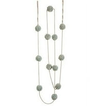 Allstate 6' x 1.5" Unlit Blue/Gray Twisted Pom Pom Christmas Garland