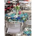 thumbnail image 6 of Outdoor Tablecloth with Umbrella Hole Zipper Stained Glass Sea Turtle Round Tablecloth 54" Waterproof Outside Table Cloth Summer Coastal Ocean Jellyfish Patio Table Cover Tablecloths for Picnic Party, 6 of 8