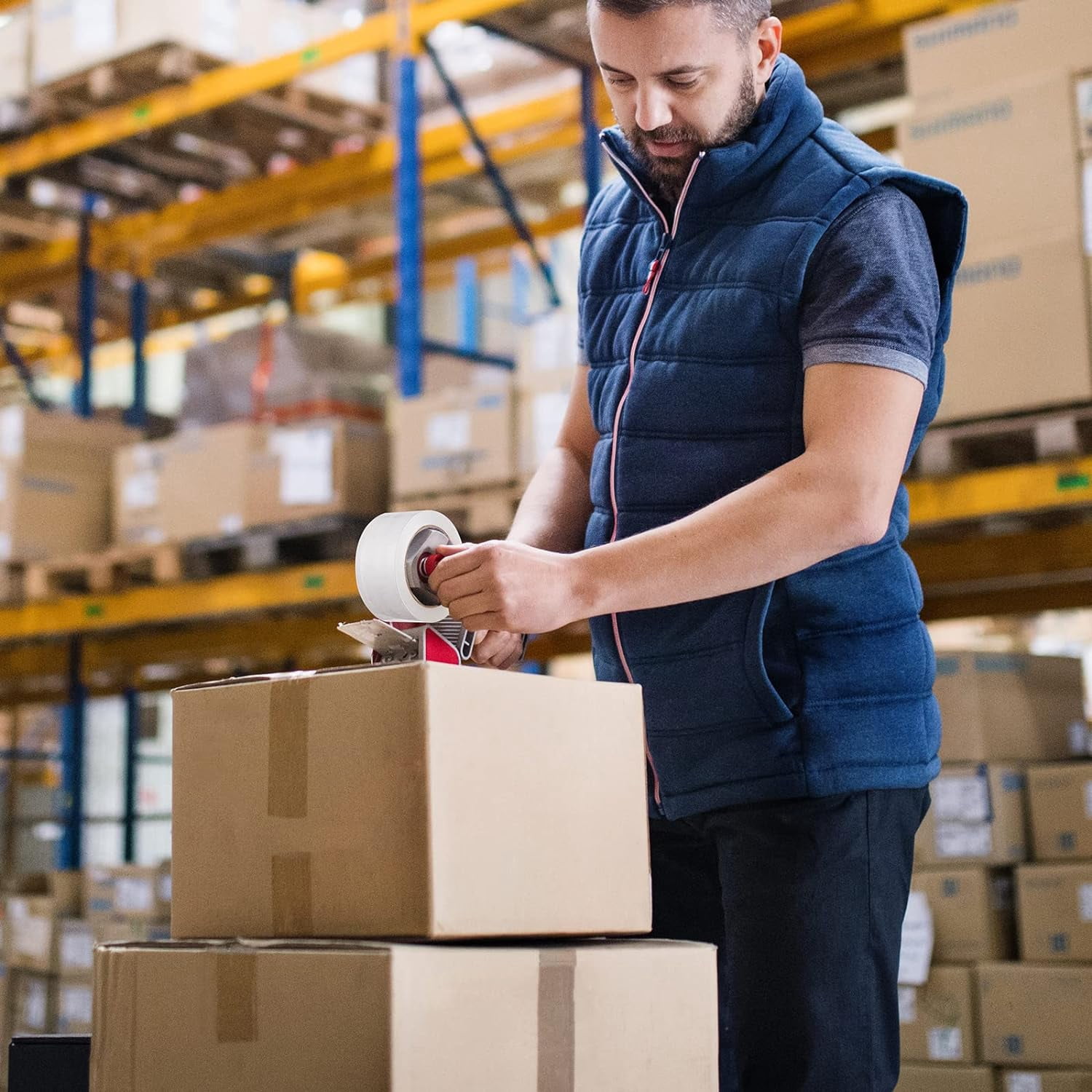 12 Rolls Clear Packing Tape, 2.7mil x 1.88in x 60yds Per Roll, Heavy Duty Packaging Tape for Shipping Packaging Moving Sealing 720 Total Yards