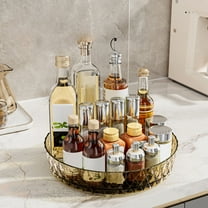 WZXPWT Rotating Rack Kitchen Countertop Organizer, Multifunctional 360° Turntable for Spice Storage, Living Room Desktop Tray with Easy Access and Quality Plastic Construction