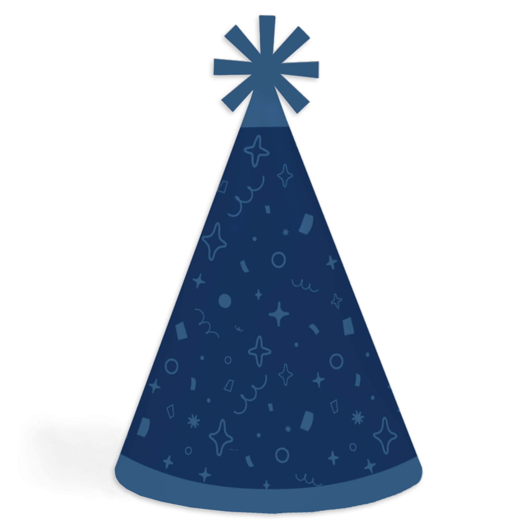 Big Dot of Happiness Navy Confetti Stars Cone Happy Birthday Party