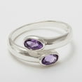 thumbnail image 4 of LBG British Made 925 Sterling Silver Natural Amethyst Womens Band Ring - 33 size options - Size 9, 4 of 6