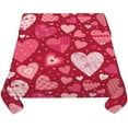 thumbnail image 6 of Valentine''s Day Tablecloth 52x52 Inch Square, Love Hearts Table Cloth, Pink Valentine Tablecloths Polyester Fabric Farmhouse Decorative for Valentine Wedding Home Dining Party, 6 of 6