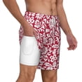 thumbnail image 3 of Gaeub Red Flowers Mens Swim Trunks Stretch Beach Shorts Quick Dry for Men Swim Shorts Swimwear with Pockets- XX-Large, 3 of 9