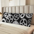 thumbnail image 5 of KLL Metallic Gears Pattern Long Body Pillow Cover,20x60 Body Pillow Cases,Soft Brushed Microfiber Invisible Zipper Design-Pillow core not included, 5 of 7