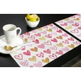 thumbnail image 5 of Valentine''s Day Placemats Set of 6, Pink Gold Love Hearts Placemat for Dining Table Decorations, Cotton Linen Romantic Hearted Place Mats, Valentines Table Mats for Kitchen Dinner Holiday Party Decor, 5 of 6