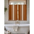 thumbnail image 7 of Tier Curtains 45 Inches Long, Burnt Orange Beige Striped Window Treatment Curtain Drapes, Modern Farmhouse Retro Lines Small Curtain Drapes for Bathroom Laundry Room, 27.5"x45", 2 Panels, 7 of 7