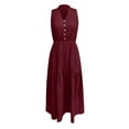 thumbnail image 4 of OSOLU Women Casual V-Neck Sleeveless Dress Basic Solid Color Everyday Summer Spring Dresses Styling Soft Sundress Vacation 2025 Elegant Classy Dresses, 4 of 5