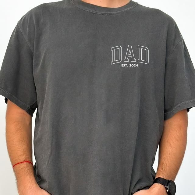 Comfort Colors® Personalized Dad Shirt, Custom Dad Est Shirt, Dad Appreciation Shirt, Fath - Ivory - L