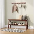 thumbnail image 2 of Solid Wood Entryway Bench with Shoe Rack Storage, 39" Long, Walnut Finish, 2 of 7
