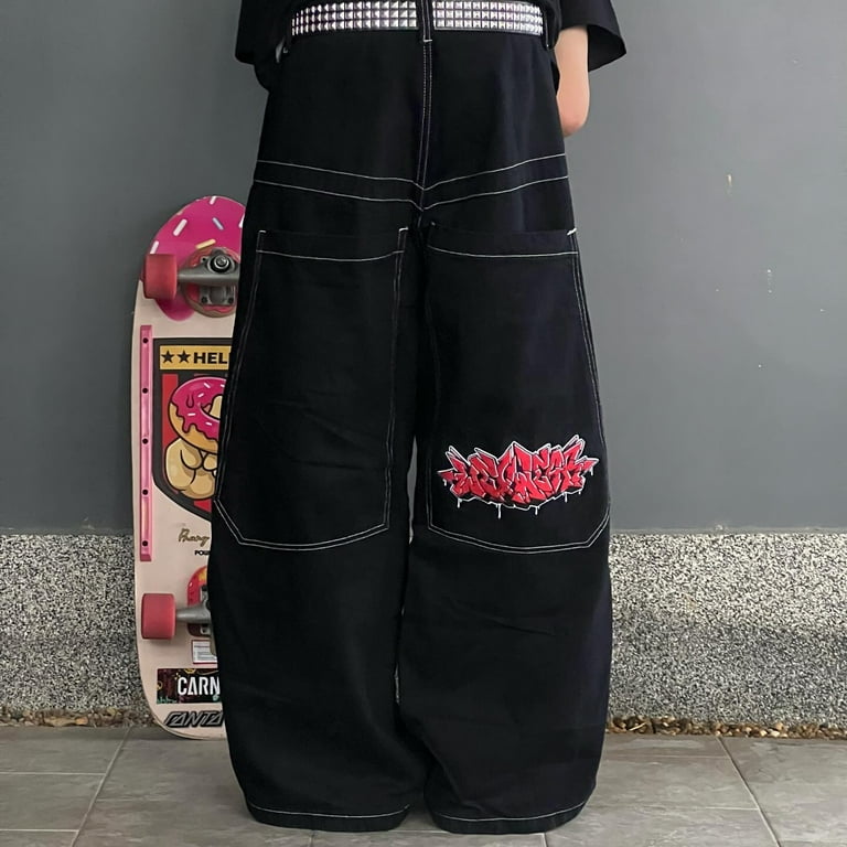 Graphic Wexwear Embroid Baggy Jeans High Waist Wide Trouser Graphic Wexwear Embroid Baggy Jeans High Waist Wide Trouser