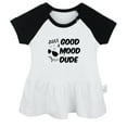 thumbnail image 1 of Just A Good Mood Dude Funny Dresses For Baby, Newborn Babies Skirts, Infant Princess Dress, 0-24M Kids Graphic Clothes (Black Raglan Dresses, 6-12 Months), 1 of 4