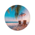 thumbnail image 2 of LADDKA 60 inch Round Beach Towel Blanket Blue Twilight Beach Idyllic Tropical Landscape of Summer Vacation Travel Circle Circular Towels Mat Tapestry Beach Throw, 2 of 2