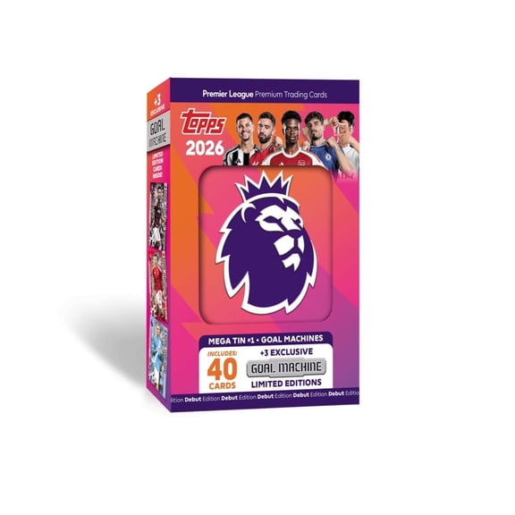 2025-26 Topps Premier League Debut Edition Cards - Goal Machines Mega Tin #1 (40 Cards   3 Exclusives)