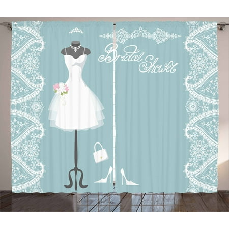 Bridal Shower Decorations Curtains 2 Panels Set Vintage French