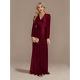 thumbnail image 1 of Robe de Mariage Robes d'Invitée de Mariage pour Femmes à Manches Longues à Col en V Sirène Robe de Banquet Robe de Soirée pour Femmes Robe de Fête, 1 of 9