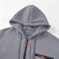 thumbnail image 6 of hoksml Men s Solid Full Zip Up Hoodie Jacket Long Sleeve Zipper Pockets for Fall Winter Daily Work Comfort, 6 of 6