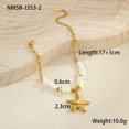 thumbnail image 2 of NICKSUN 18K Gold-Plated Stainless Steel Starfish & White Shell Lockbone Necklace - Coastal-Inspired Minimalist Chain for Women, 2 of 4