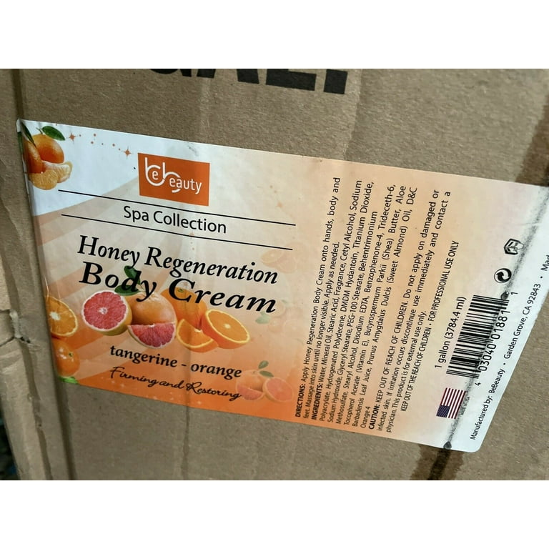 Be Beauty Spa Collection, Honey Regeneration Body Cream, Tangerine & Orange, 1 Gallon, CLOT018G1 Be Beauty Spa Collection, Honey Regeneration Body Cream, Tangerine & Orange, 1 Gallon, CLOT018G1