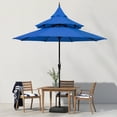 thumbnail image 2 of Ultrashades 9ft Patio Umbrella with Crank 3-Tier Pagoda Outdoor Market Umbrella with 8 Ribs, Blue, 2 of 6