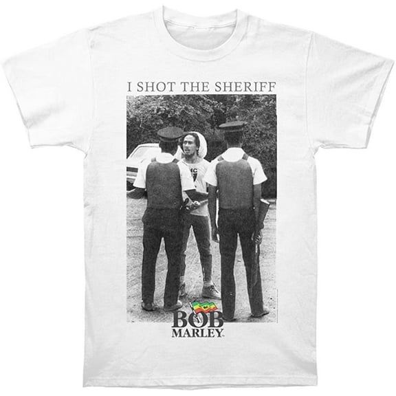 Bob Marley I Shot the Sheriff Photo White T-Shirt Unisex