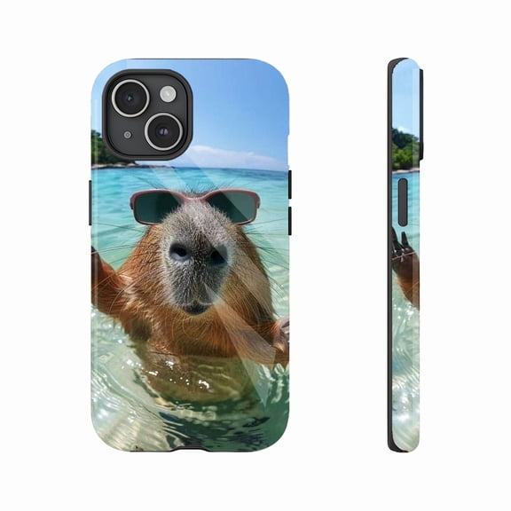 Cute Capy Animal Phone Case Trendy Style for Beach Lovers & Animal Enthusiasts Compatible with iPhone 11/12/13/14/15/16 (Pro Max/Plus)