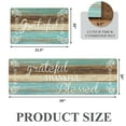 thumbnail image 3 of MeyJey Farmhouse Kitchen Rug Set of 2, Non-Slip Anti-Fatigue Waterproof Cushioned Mat for Kitchen, Dining & Laundry Room, 20"x31.5"+20"x59" Teal/Brown, 3 of 13