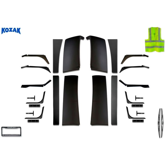 KOZAK Compatible with VNL 2004-2017 Full Cab Fairing with Air Deflector Extensions & Mounting Brackets