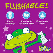 Kandoo Kids Sensitive Flushable Cleansing Wet Wipes, Potty Training Aid, Fragrance Free, 144 Wipes